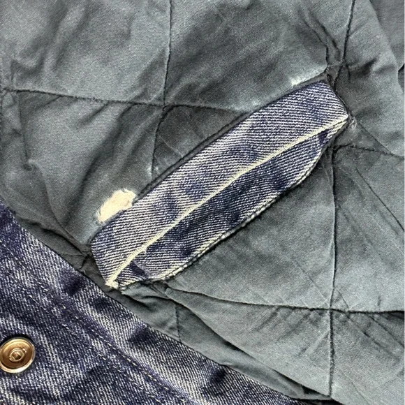 Vintage Route 66 Bomber Varsity Denim & Khaki Two-Tone Jacket XXLARGE 90s XXL - Picture 14 of 16